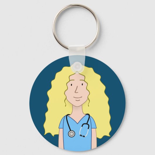 Blonde Nurse Sleutelhanger (Voorkant)