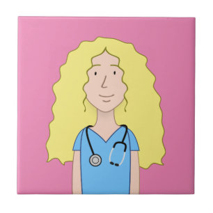 Blonde Nurse Tegeltje