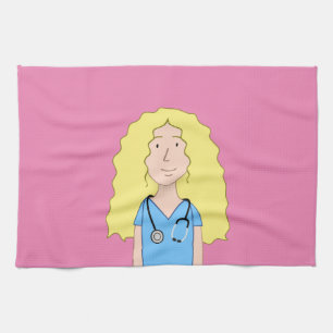Blonde Nurse Theedoek