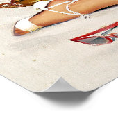 Blonde op Zand Pin Up Poster (Hoek)