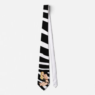 Blonde op Zebra Print Stropdas