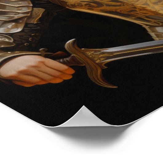 Blonde Paladin Poster - Jean of Arc geïnspireerd d (Hoek)