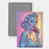 Blonde Pin-Up Chocolate Easter Egg Magneet (Voorkant / Achterkant)