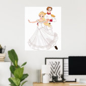Blonde Princess and Charming Prince Fairytale Poster (Thuiskantoor)