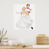 Blonde Princess and Charming Prince Fairytale Poster (Keuken)