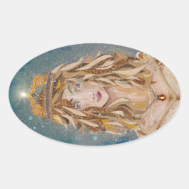 Blonde Princess Aurelie van Susan M. Epperly Ovale Sticker