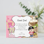Blonde Princess & Pirate Party Carte de remercieme (Debout devant)