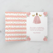 Blonde Prinses Roze Gouden Jurk Verjaardag Kaart (Binnen)