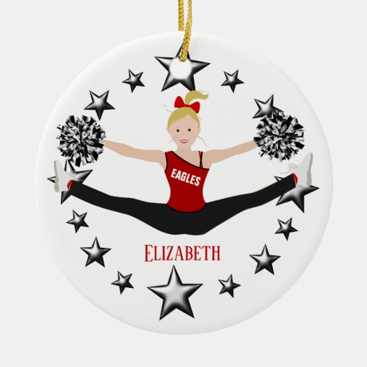 Blonde Red en Black Keramisch Ornament (Voorkant)