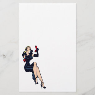   Blonde Retro Glamor Girl Pinup Briefpapier