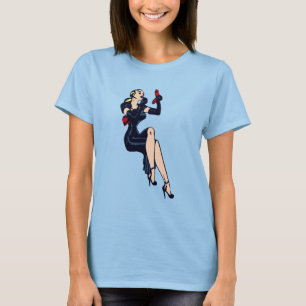   Blonde Retro Glamor Girl Pinup T-shirt