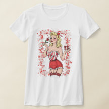 Blonde Retro Valentine Pin-Up Girl