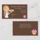Blonde/roze cupcake (bakkerij) Visitekaartje (Voorkant / Achterkant)