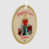 Blonde Shopping Reine Ornement acrylique (devant)