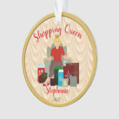 Blonde Shopping Reine Ornement acrylique (devant)