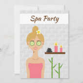 Blonde Spa Meisje Illustratie Spa Dag Bruidsdouche Kaart (Voorkant)
