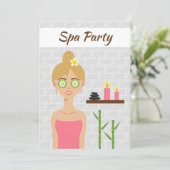 Blonde Spa Meisje Illustratie Spa Dag Bruidsdouche Kaart (Staand voorkant)