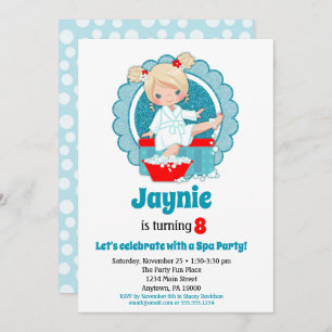 Blonde Spa Party Filles Anniversaire Invitation