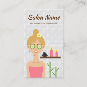 Blonde Spa Vrouw Illustratie Day Spa Salon Visitekaartje