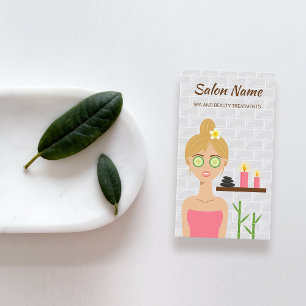 Blonde Spa Vrouw Illustratie Day Spa Salon Visitekaartje