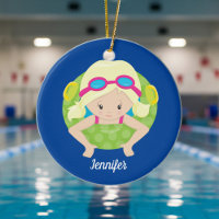 Blonde Swim Girl Cute Custom Swimmer Kinder