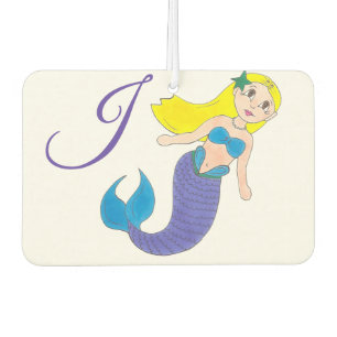Blonde Swimming Mermaid Girl Bubbles Ocean Initiaa Luchtverfrisser