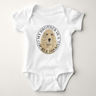 Blonde Tan Golden Cocker Spaniel Hond Big Brother Romper
