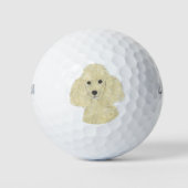 Blonde Tan Golden Poodle Golfballen (Voorkant)