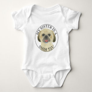 Blonde Tan Golden Shih Tzu Big Sister Romper