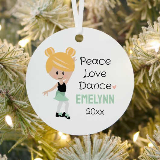 Blonde Tap Dancer Metalen Ornament (Insitu)