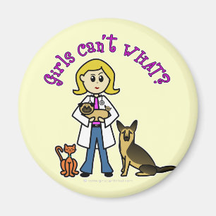 Blonde Veterinarian Girl Magneet