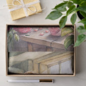  blonde vrouw gearrangeerd roze pioenen tissuepapier (Geschenk)