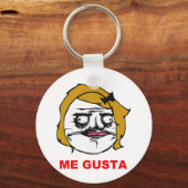Blonde Vrouw Gusta Comic Rage Face Meme Sleutelhanger (Voorkant)