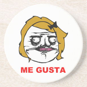 Blonde Vrouw Gusta Comic Rage Face Meme Zandsteen Onderzetter