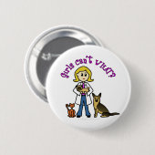 Blonde Vrouw Veterinarian Ronde Button 5,7 Cm (Voorkant /achterkant)