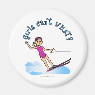 Blonde Vrouw Water Skier Magneet