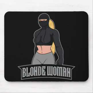 Blonde Woman Mousepad Black Muismat