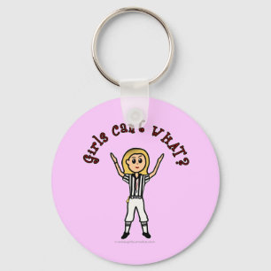 Blonde Womens Football Referee Sleutelhanger