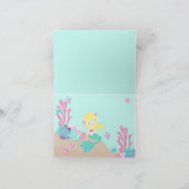 Blonde zeemeermin bedankkaart (Binnen)