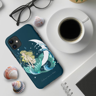 Blonde Zeemeermin Halve Maan Fantasy Art Deco iPhone 11 Hoesje