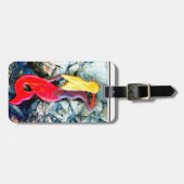 blonde zeemeermin in rood bagagelabel (Voorkant horizontaal)