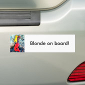 blonde zeemeermin in rood bumpersticker (Op auto)