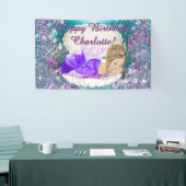 Blonde zeemeermin verjaardagsfeestje banner (Beurs)