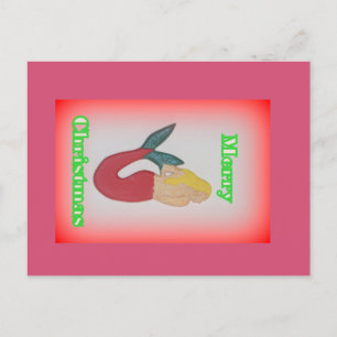 blonde zeemeermin vrolijk kerstfeest ansichtkaart feestdagenkaart