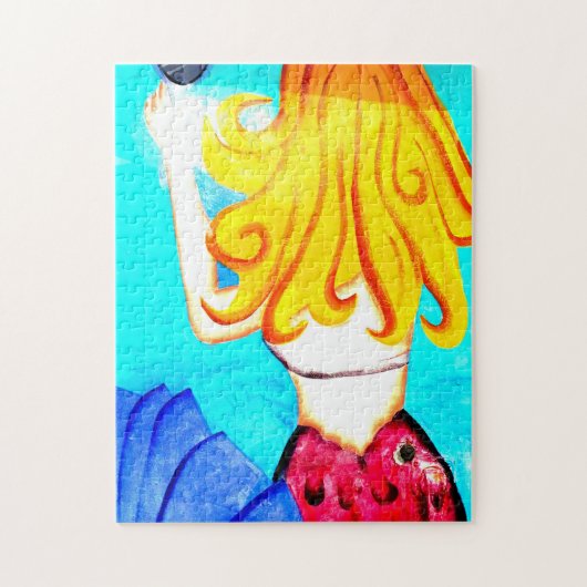 blonde zeemeervis puzzel legpuzzel (Verticaal)