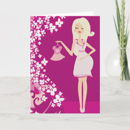 blonde zwangere vrouw aankondiging (Voorkant)