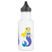 Blonde zwemmermaïd meisje Paarse tail Zee oceaan Waterfles (Rechts)