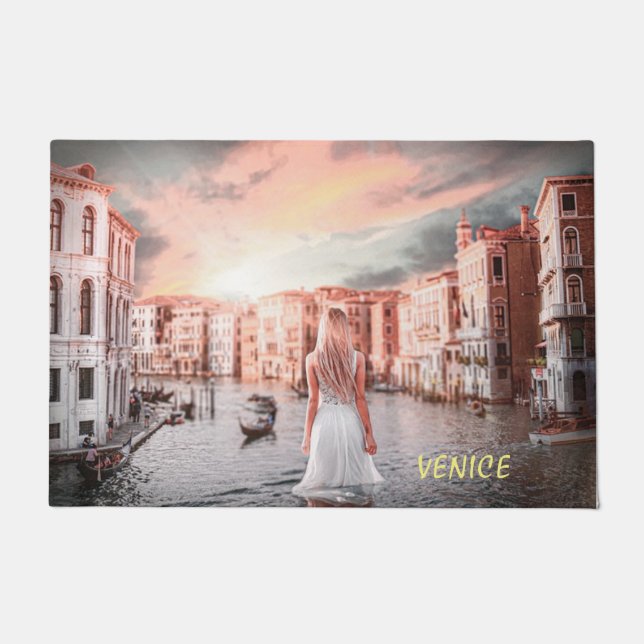 Blondie in Romantic Venetië Deurmat (Voorkant)