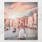 Blondie in Romantic Venetië Wijn Etiket (Enkel label)