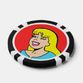 Blondine Bombshell Comic Strip Poker Chip (Enkel)